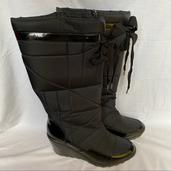 Cougar Black Tall Wedge Boots 10 - Picture 2 of 10